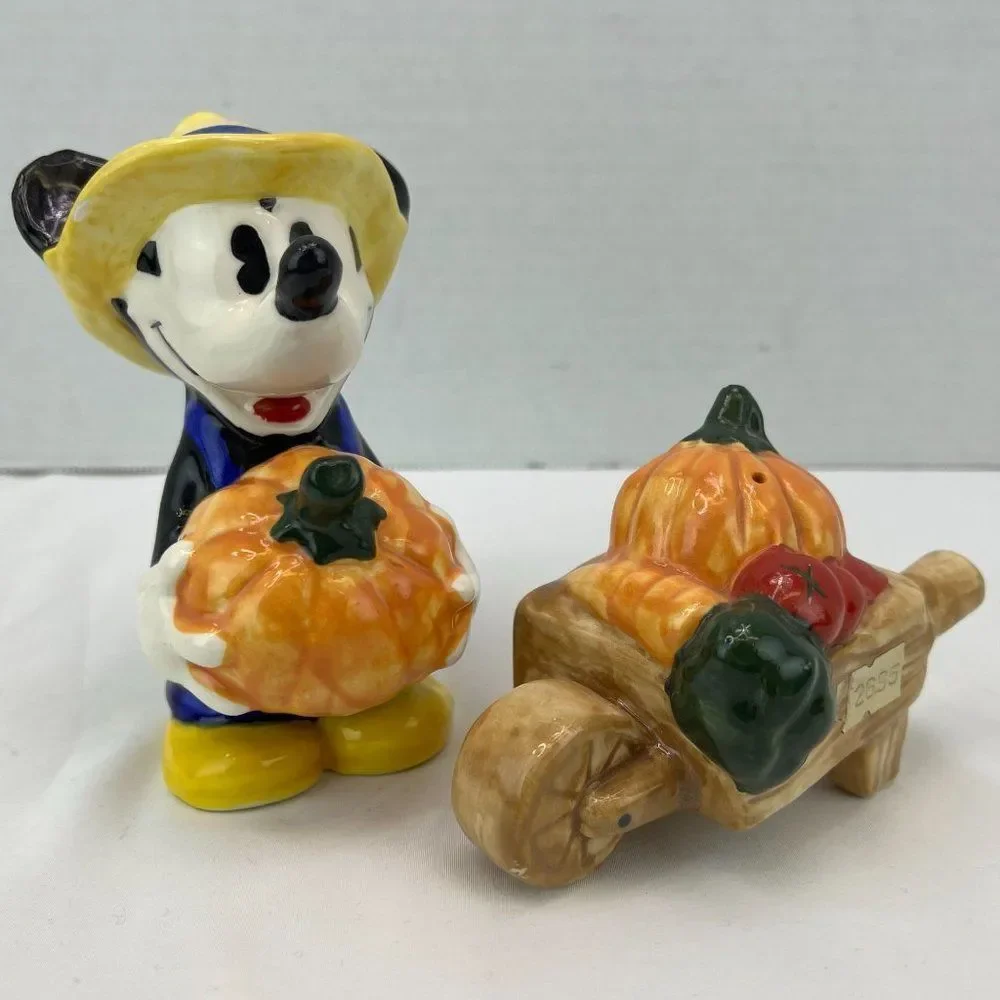 Homegrown Mickey Salt & Pepper Set Thanksgiving Fall Harvest Rare Treasure Craft - Picture 1 of 6